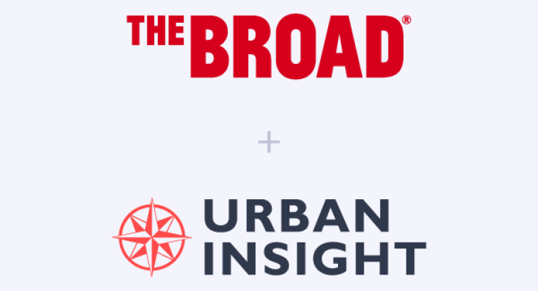 The Broad and Urban Insight logos on white