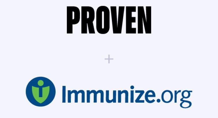 Proven and Immunize.org logos on white