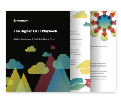 Thumbnail showing the cover page for the eBook titled "The Higher Ed IT Playbook"
