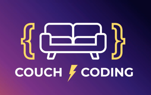 Pantheon Couch Coding Series - Outline of a couch with the words Couch Coding underneath