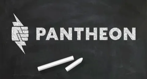 Pantheon logo on chalkboard