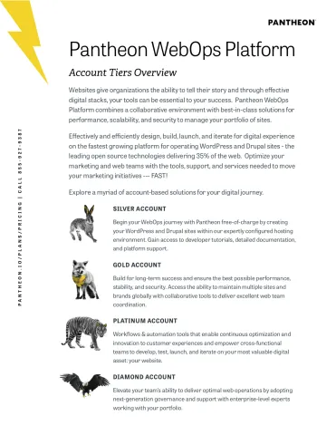 Pantheon Account Tiers Overview datasheet