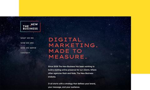 The New Business web page