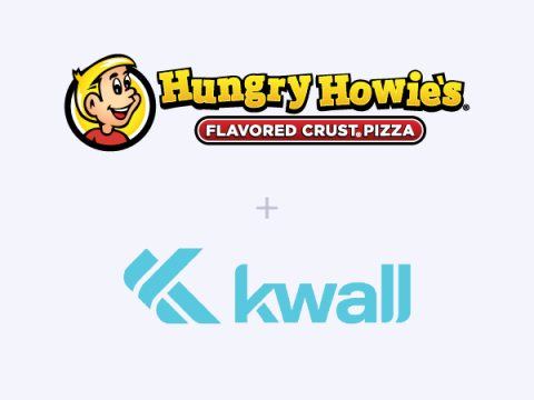 Hungry Howie's and KWALL logos on white