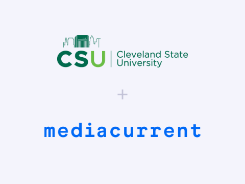 Cleveland State University and Mediacurrent logos on white