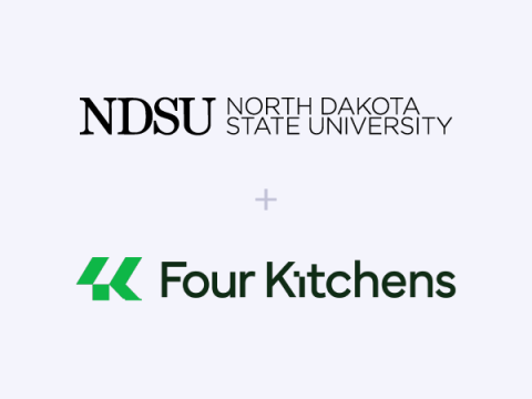 North Dakota State University and Four Kitchens logos on white