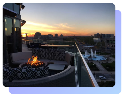 Image of rooftop and view 