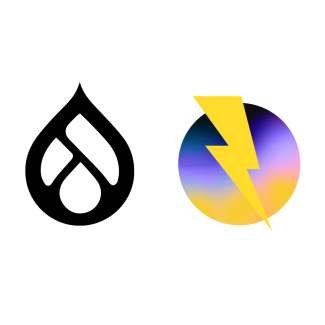 Drupal and Pantheon logos