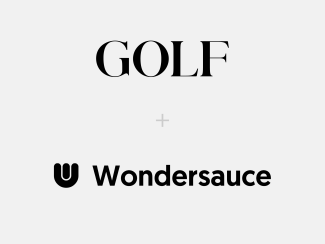 Golf.com and Wondersauce logos on white