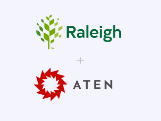 Raleigh and Aten's logos combined on white background