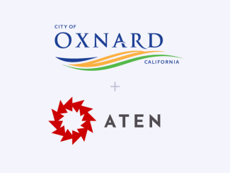 Oxnard and Aten logos on white