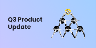 Q3 Product Update graphic featuring athletes standing on top of each other in an A-Frame