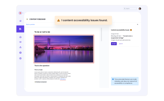 A stylized screenshot of a Google Doc page featuring an article with an image of bridge over the water. 