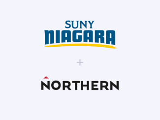 SUNY Niagara logo in blue paired with Norther's logo in black on white background