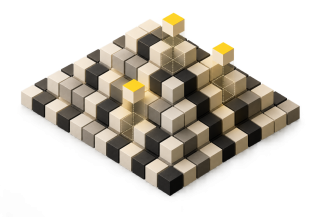 Multi-colored blocks stacked
