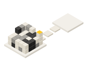 Multi-colored stack blocks with platform